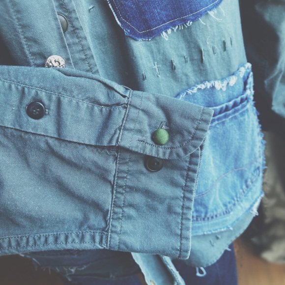 OOAK Custom Patchwork Utility Jacket The Sasha Artisan Reworked XXL - Picture 10 of 15